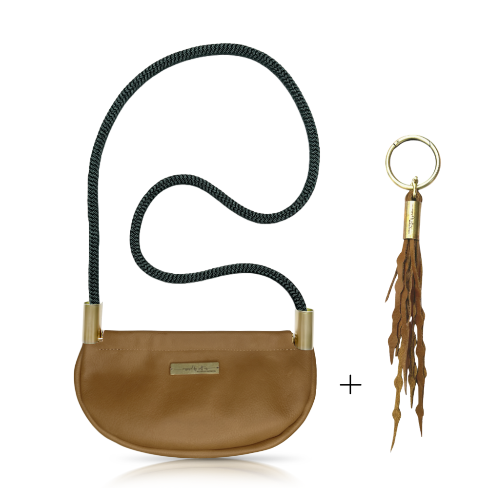 Clam Shell #Rope Color_Pine Green#Rope Handle Length_Crossbody (50")#Add Ons_Add a Matching Seaweed Tassel (save $10)