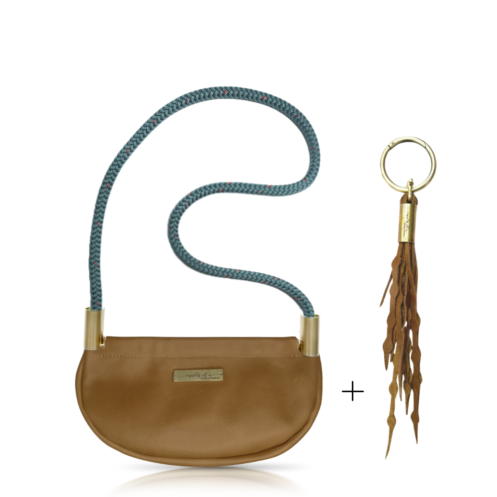 Clam Shell #Rope Color_Seaside Teal#Rope Handle Length_Shoulder (35")#Add Ons_Add a Matching Seaweed Tassel (save $10)