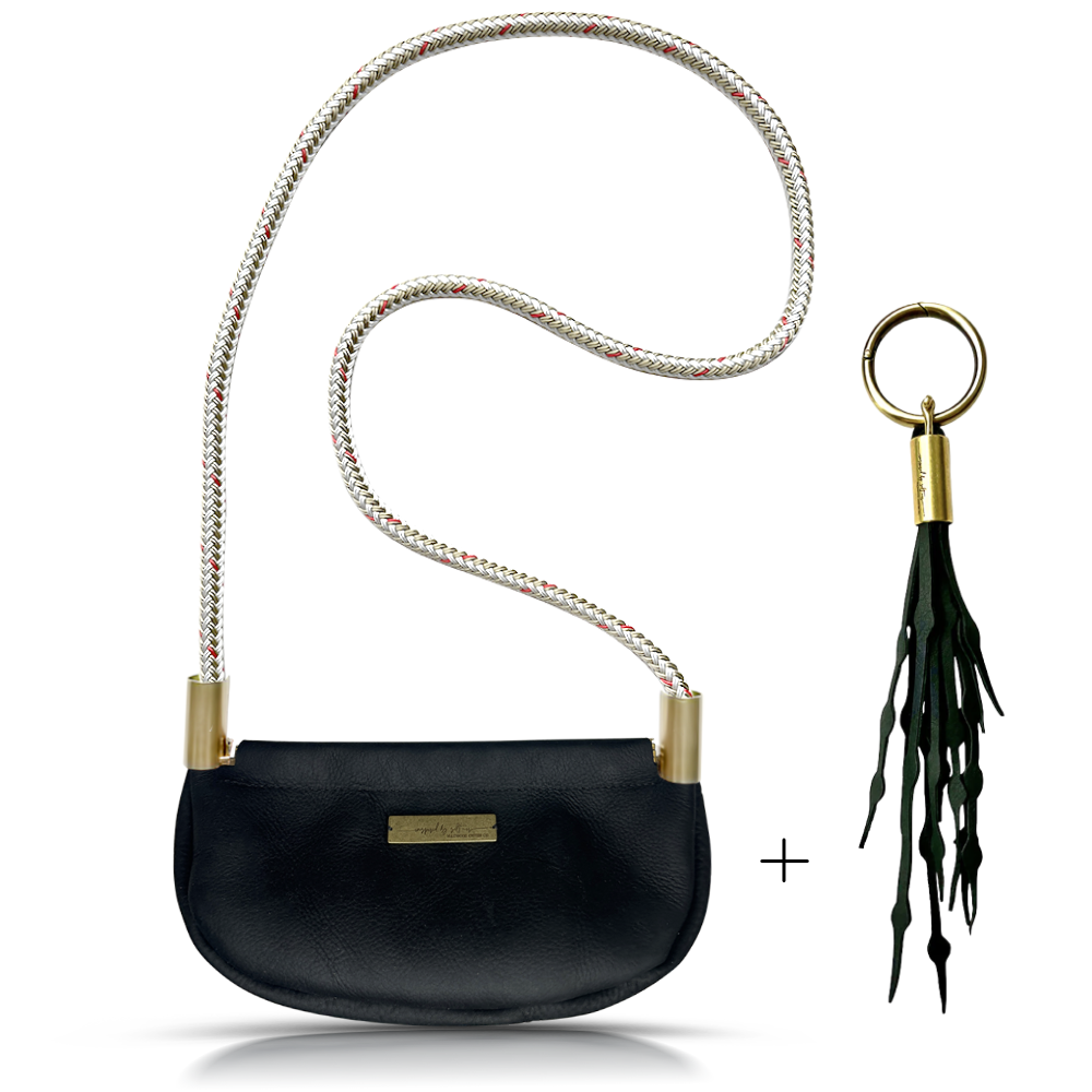 Clam Shell #Rope Color_Oyster Shell Gold#Rope Handle Length_Crossbody (50")#Add Ons_Add a Matching Seaweed Tassel (save $10)