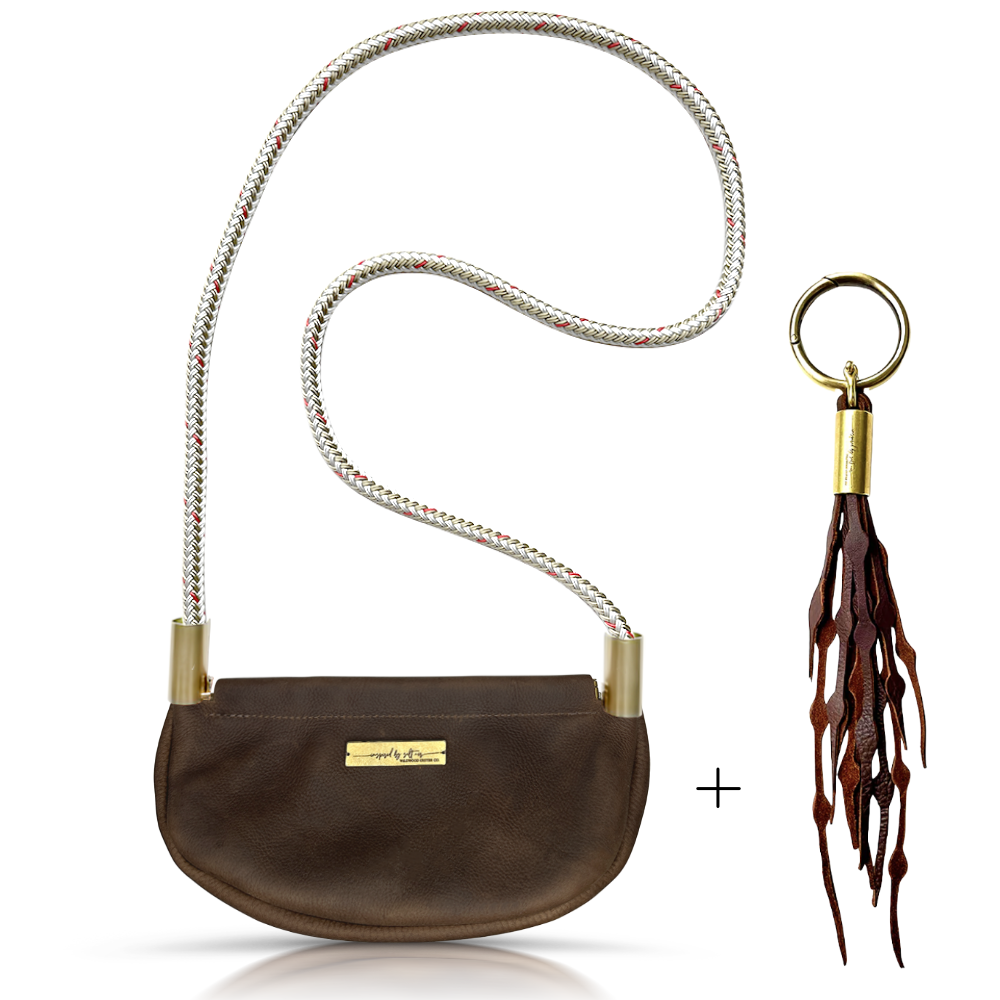 Clam Shell #Rope Color_Oyster Shell Gold#Rope Handle Length_Crossbody (50")#Add Ons_Add a Matching Seaweed Tassel (save $10)