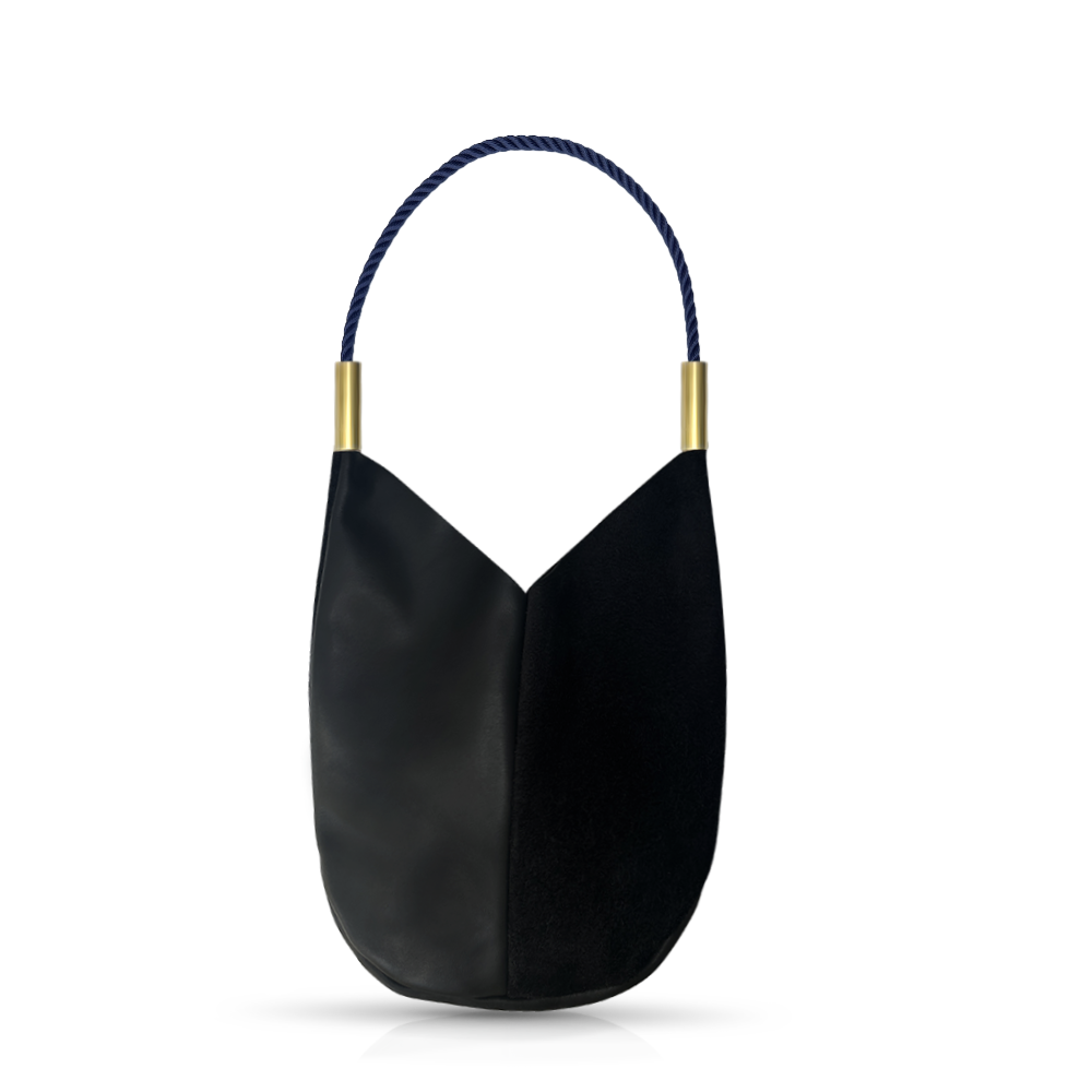 Mermaid Purse #Rope Color_New England Navy#Rope Handle Length_Shoulder (25")#Add Ons_Handbag Only