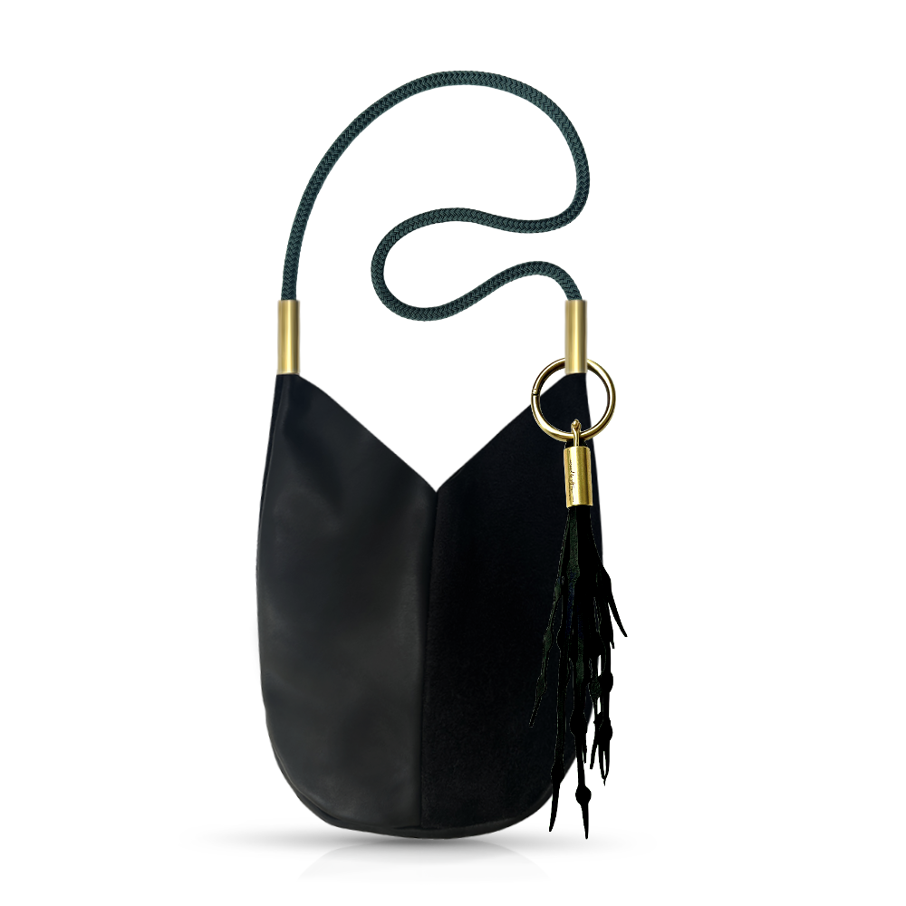 Mermaid Purse #Rope Color_Pine Green#Rope Handle Length_Shoulder (40")#Add Ons_Add a Matching Seaweed Tassel (save $10)