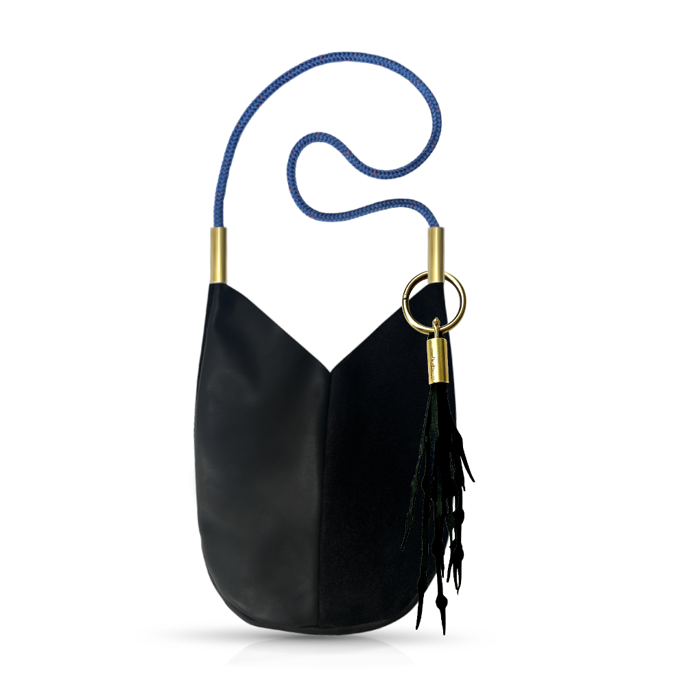 Mermaid Purse #Rope Color_Harborside Blue#Rope Handle Length_Shoulder (40")#Add Ons_Add a Matching Seaweed Tassel (save $10)
