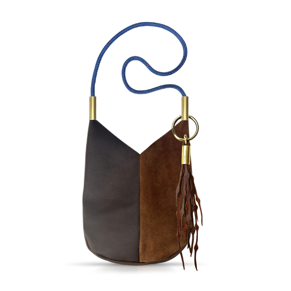 Mermaid Purse #Rope Color_Harborside Blue#Rope Handle Length_Shoulder (40")#Add Ons_Add a Matching Seaweed Tassel (save $10)