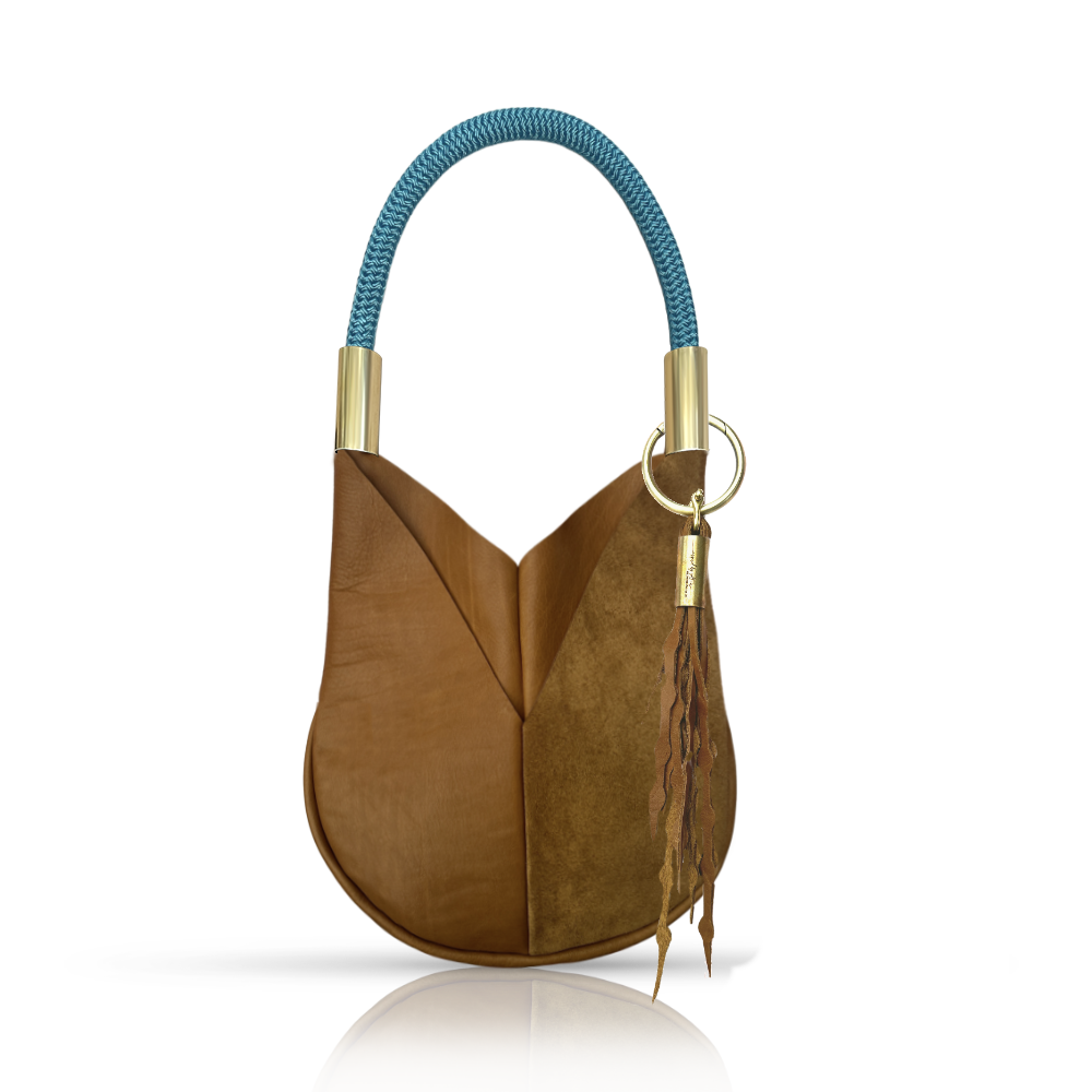Original Wildwood Bag Small#Rope Color_Carribean Blue#Add Ons_Add a Matching Seaweed Tassel (save $10)