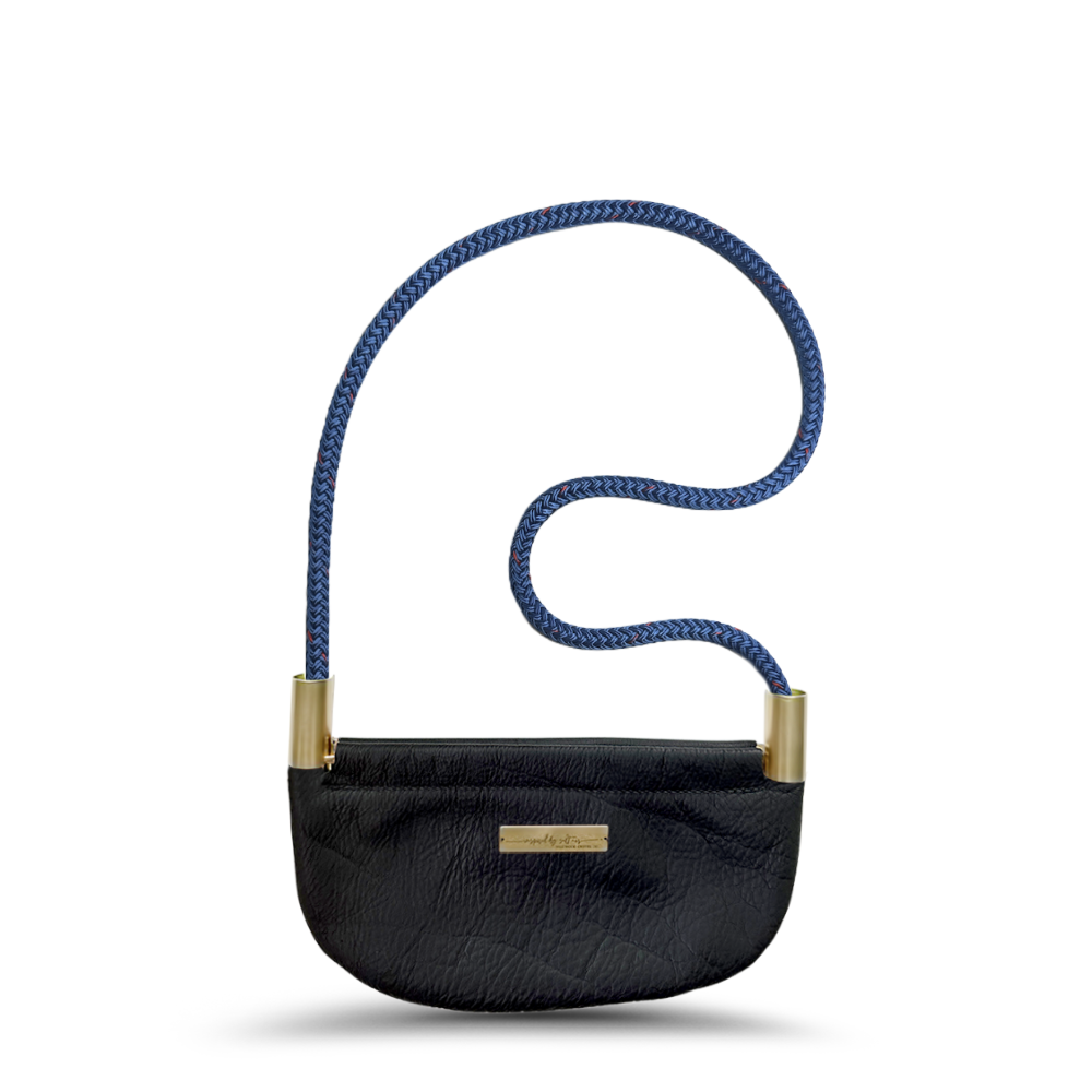 Oyster Shell #Rope Color_Harborside Blue#Rope Handle Length_Shoulder (35")#Add Ons_Handbag Only