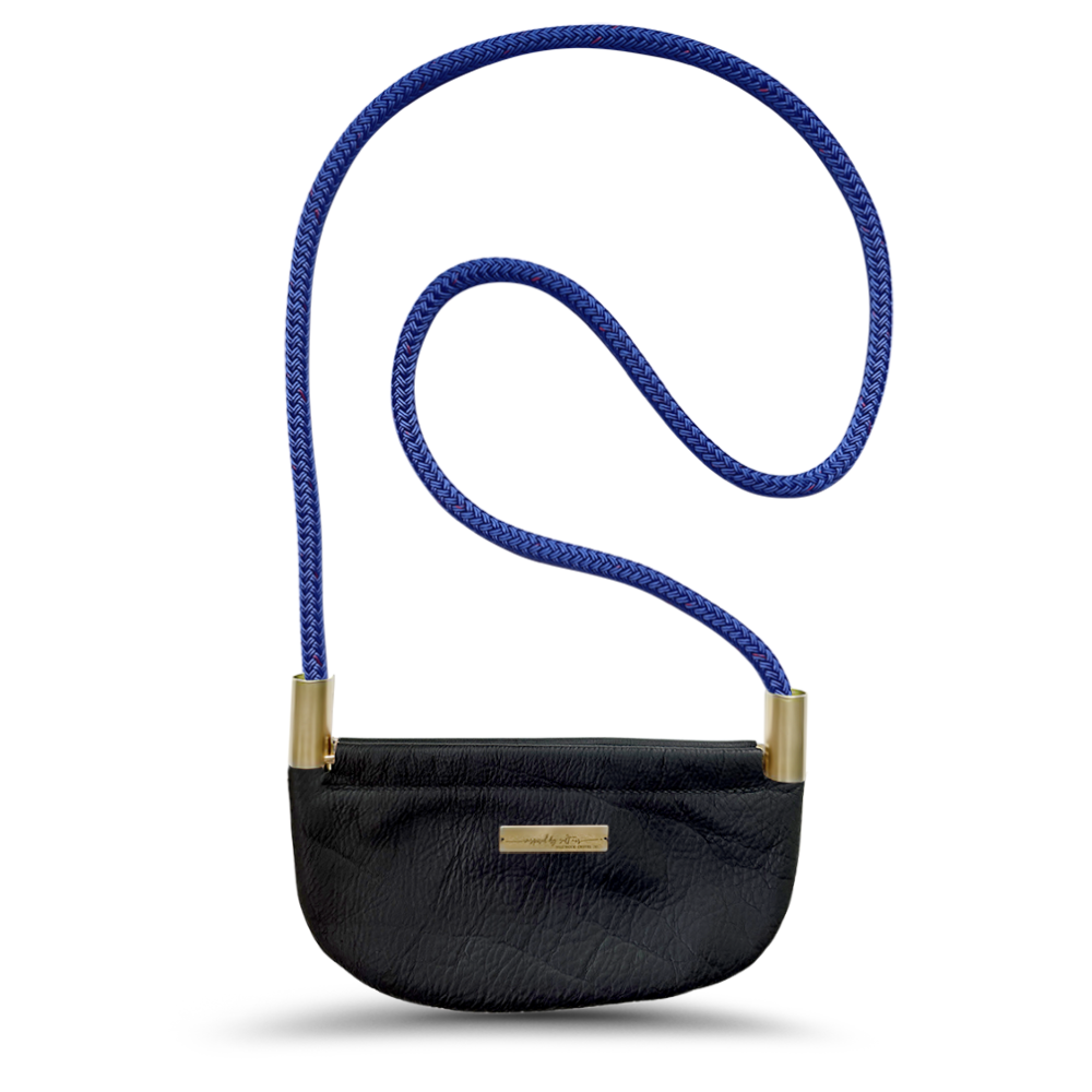 Oyster Shell #Rope Color_Harborside Blue#Rope Handle Length_Crossbody (50")#Add Ons_Handbag Only
