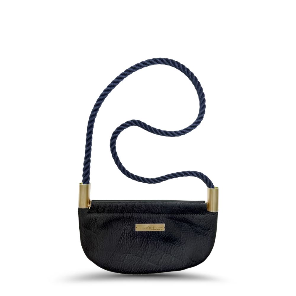 Oyster Shell #Rope Color_New England Navy#Rope Handle Length_Shoulder (35")#Add Ons_Handbag Only