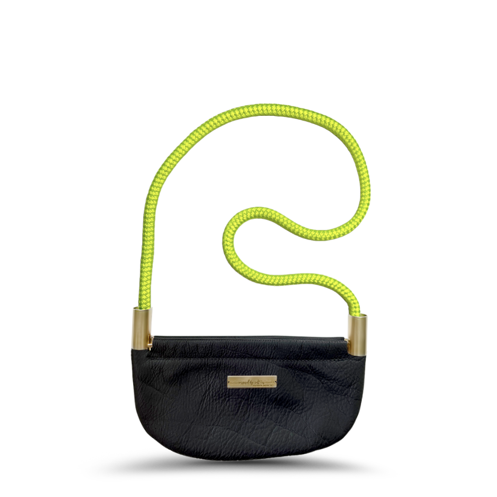Oyster Shell #Rope Color_Neon Yellow#Rope Handle Length_Shoulder (35")#Add Ons_Handbag Only