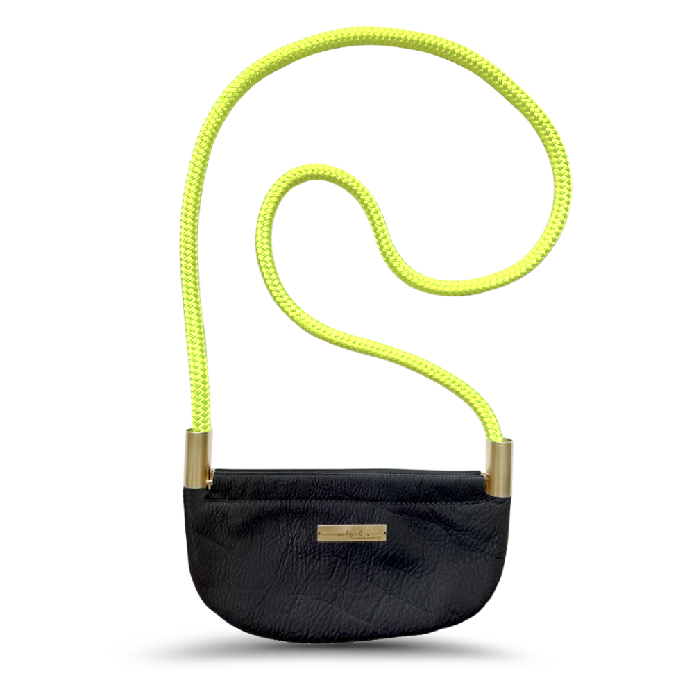 Oyster Shell #Rope Color_Neon Yellow#Rope Handle Length_Crossbody (50")#Add Ons_Handbag Only