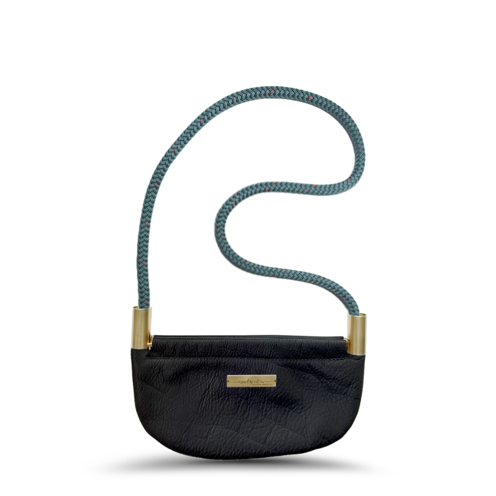 Oyster Shell #Rope Color_Seaside Teal#Rope Handle Length_Shoulder (35")#Add Ons_Handbag Only