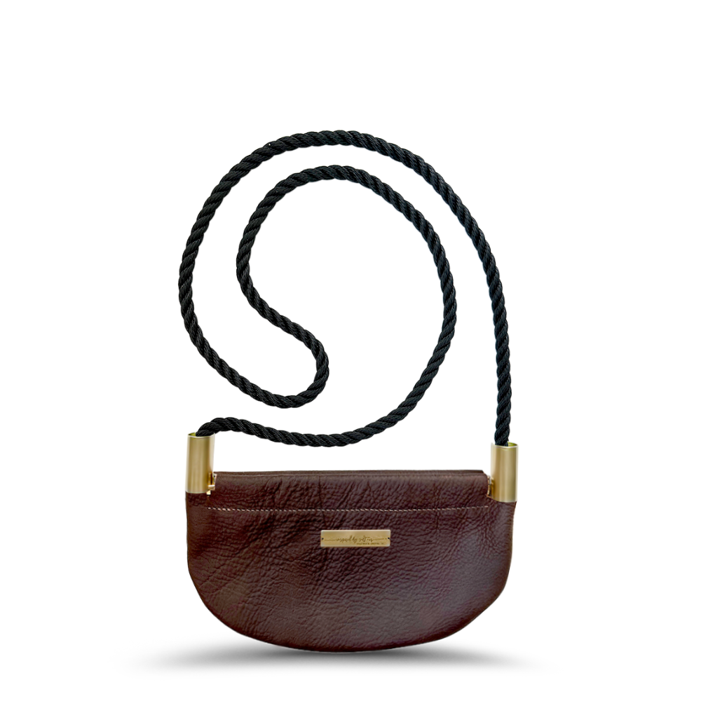 Oyster Shell #Rope Color_Summer Night Black#Rope Handle Length_Crossbody (50")#Add Ons_Handbag Only