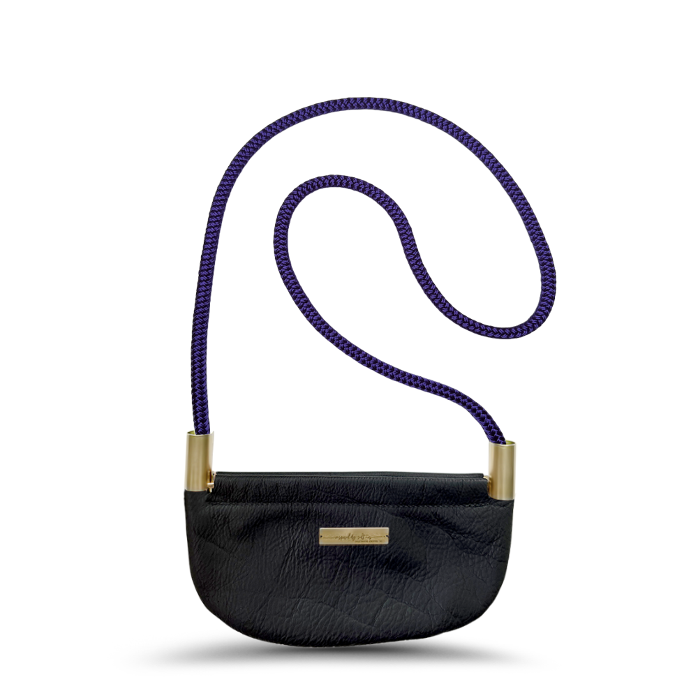 Oyster Shell #Rope Color_Purple Mussel Shell#Rope Handle Length_Crossbody (50")#Add Ons_Handbag Only