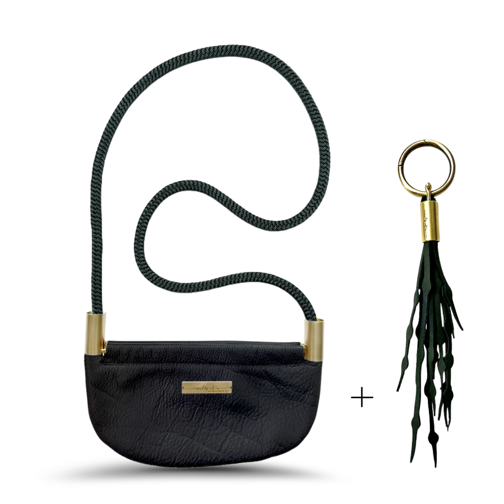 #Rope Color_Pine Green#Rope Handle Length_Crossbody (50")#Add Ons_Add a Matching Seaweed Tassel (save $10)