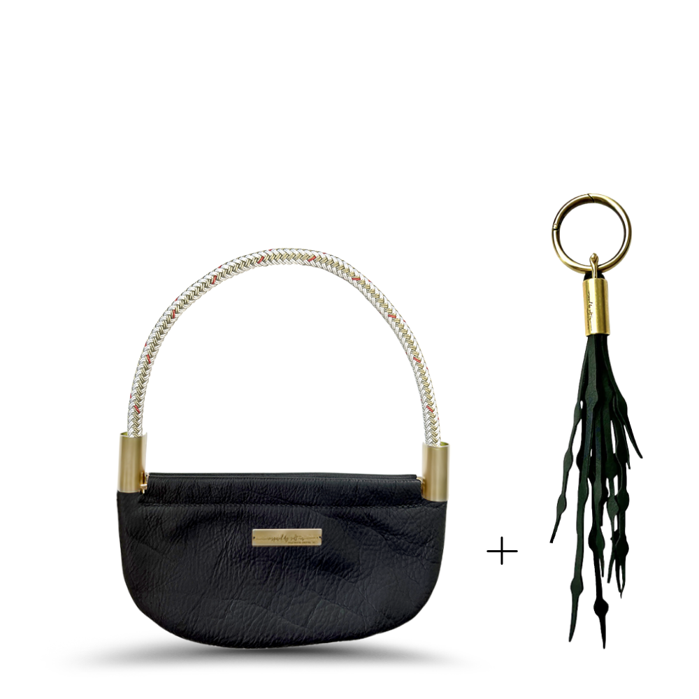 Oyster Shell #Rope Color_Oyster Shell Gold#Rope Handle Length_Wrist (19")#Add Ons_Add a Matching Seaweed Tassel (save $10)