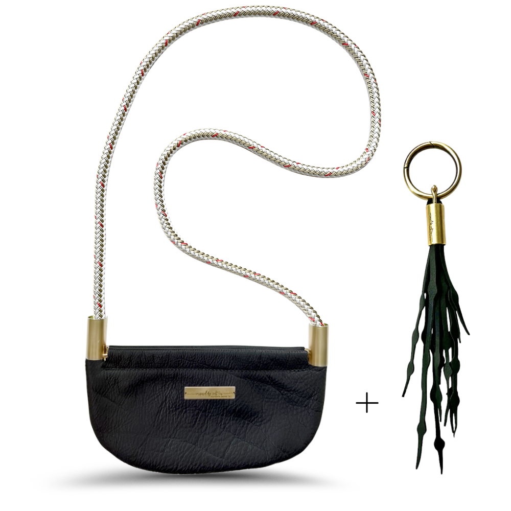 Oyster Shell #Rope Color_Oyster Shell Gold#Rope Handle Length_Crossbody (50")#Add Ons_Add a Matching Seaweed Tassel (save $10)