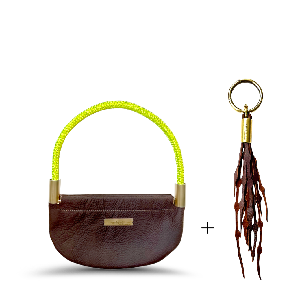Oyster Shell #Rope Color_Neon Yellow#Rope Handle Length_Wrist (19")#Add Ons_Add a Matching Seaweed Tassel (save $10)