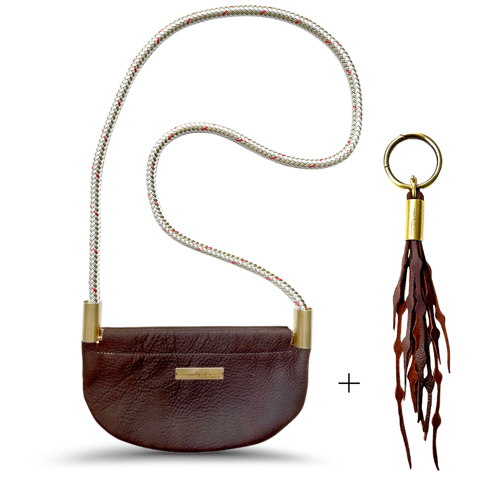 Oyster Shell #Rope Color_Oyster Shell Gold#Rope Handle Length_Crossbody (50")#Add Ons_Add a Matching Seaweed Tassel (save $10)