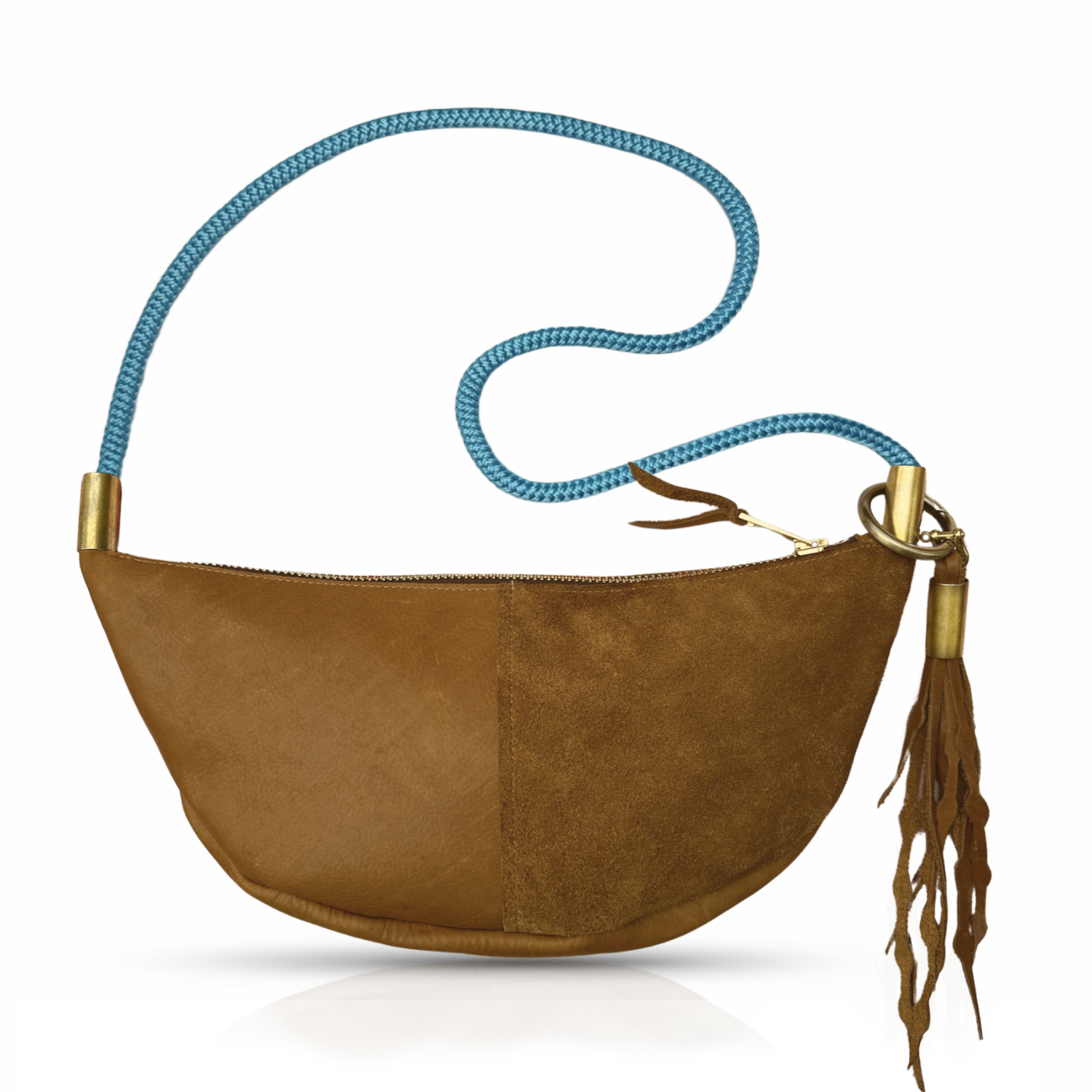 Sling #Rope Color_Carribean Blue#Rope Handle Length_Short Crossbody (40”)#Add Ons_Add a Matching Seaweed Tassel (save $10)