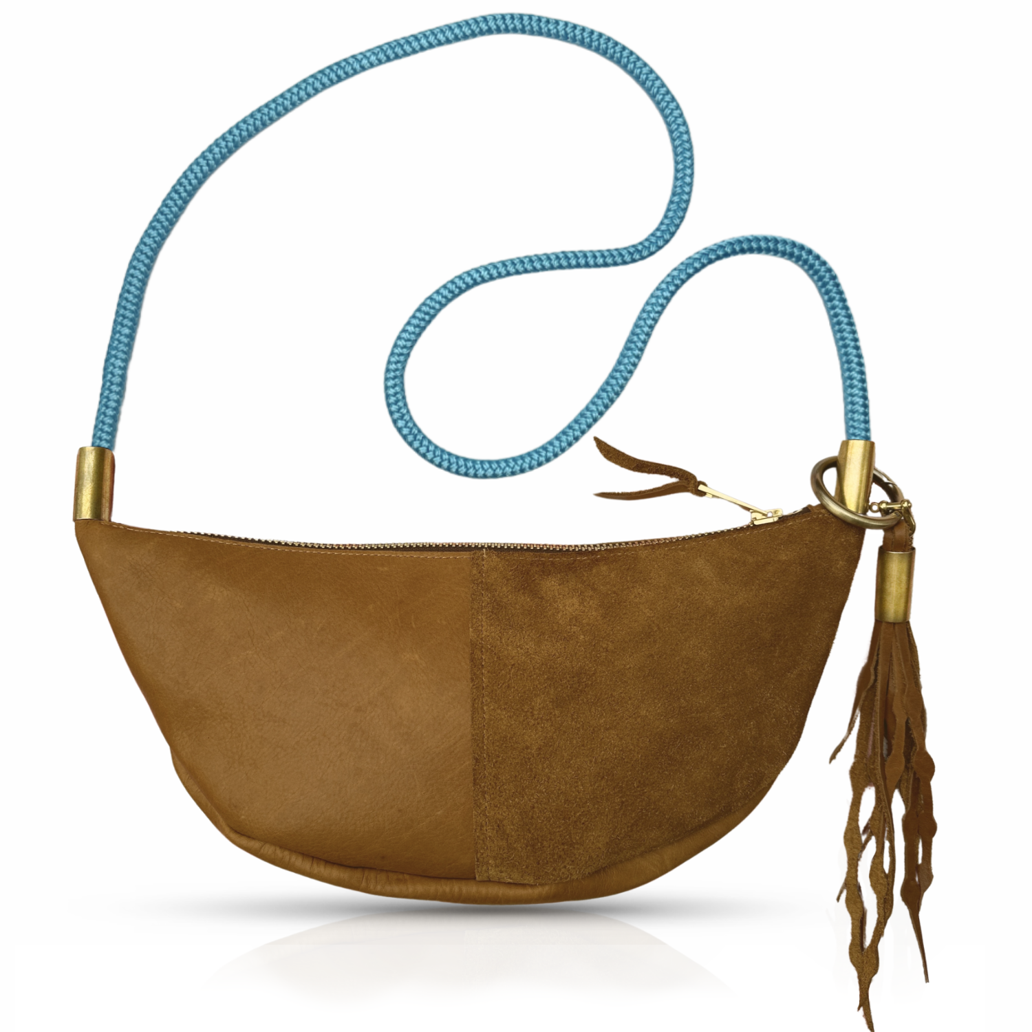 Sling #Rope Color_Carribean Blue#Rope Handle Length_Long Crossbody (50")#Add Ons_Add a Matching Seaweed Tassel (save $10)