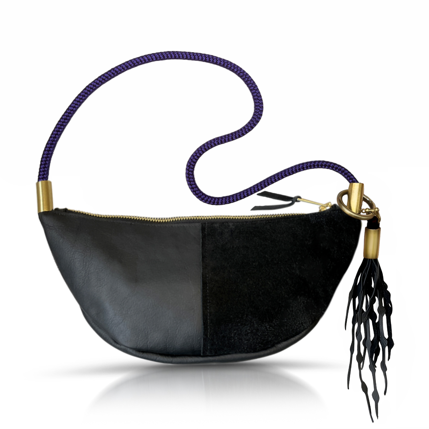 Sling #Rope Color_Purple Mussel Shell#Rope Handle Length_Long Shoulder (35”)#Add Ons_Add a Matching Seaweed Tassel (save $10)