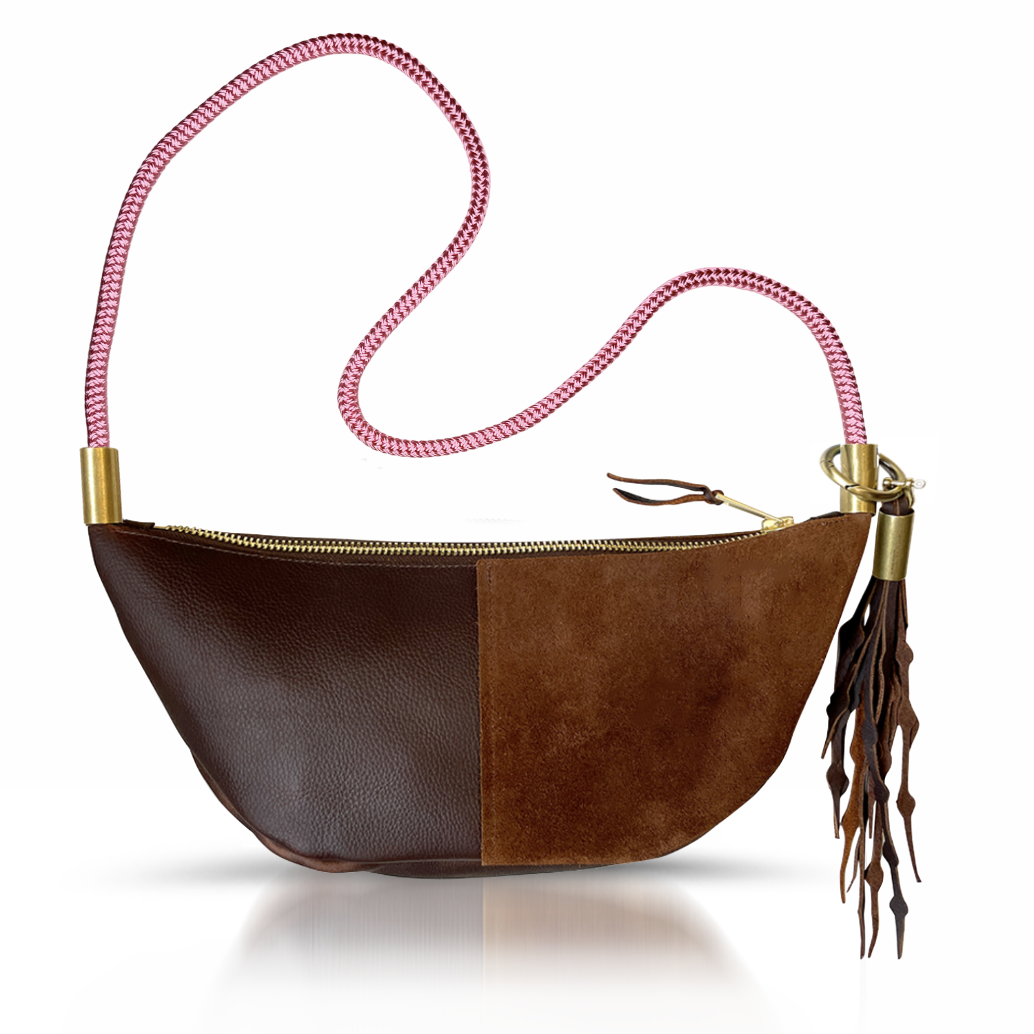 Sling #Rope Color_Pink Beach Rose#Rope Handle Length_Short Crossbody (40”)#Add Ons_Add a Matching Seaweed Tassel (save $10)