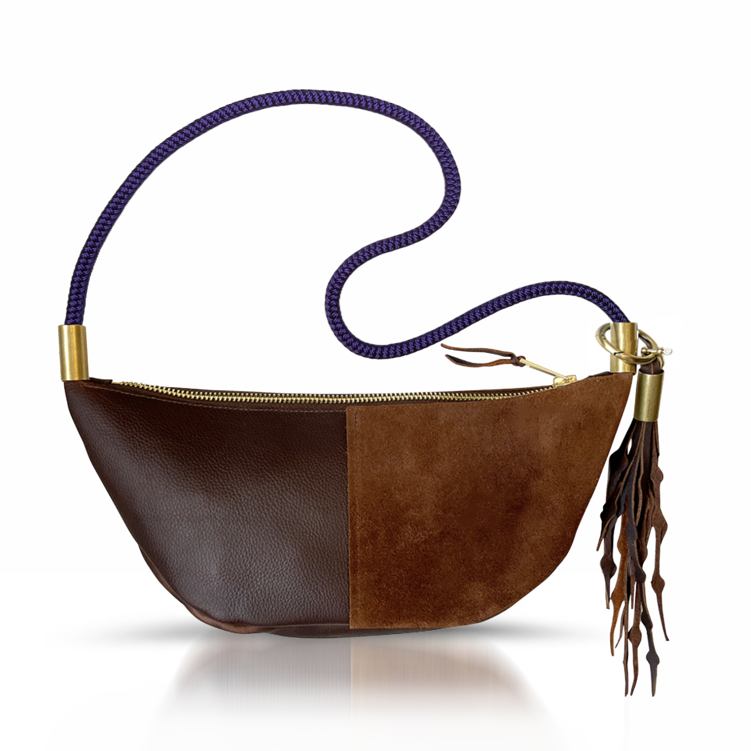 Sling #Rope Color_Purple Mussel Shell#Rope Handle Length_Long Shoulder (35”)#Add Ons_Add a Matching Seaweed Tassel (save $10)