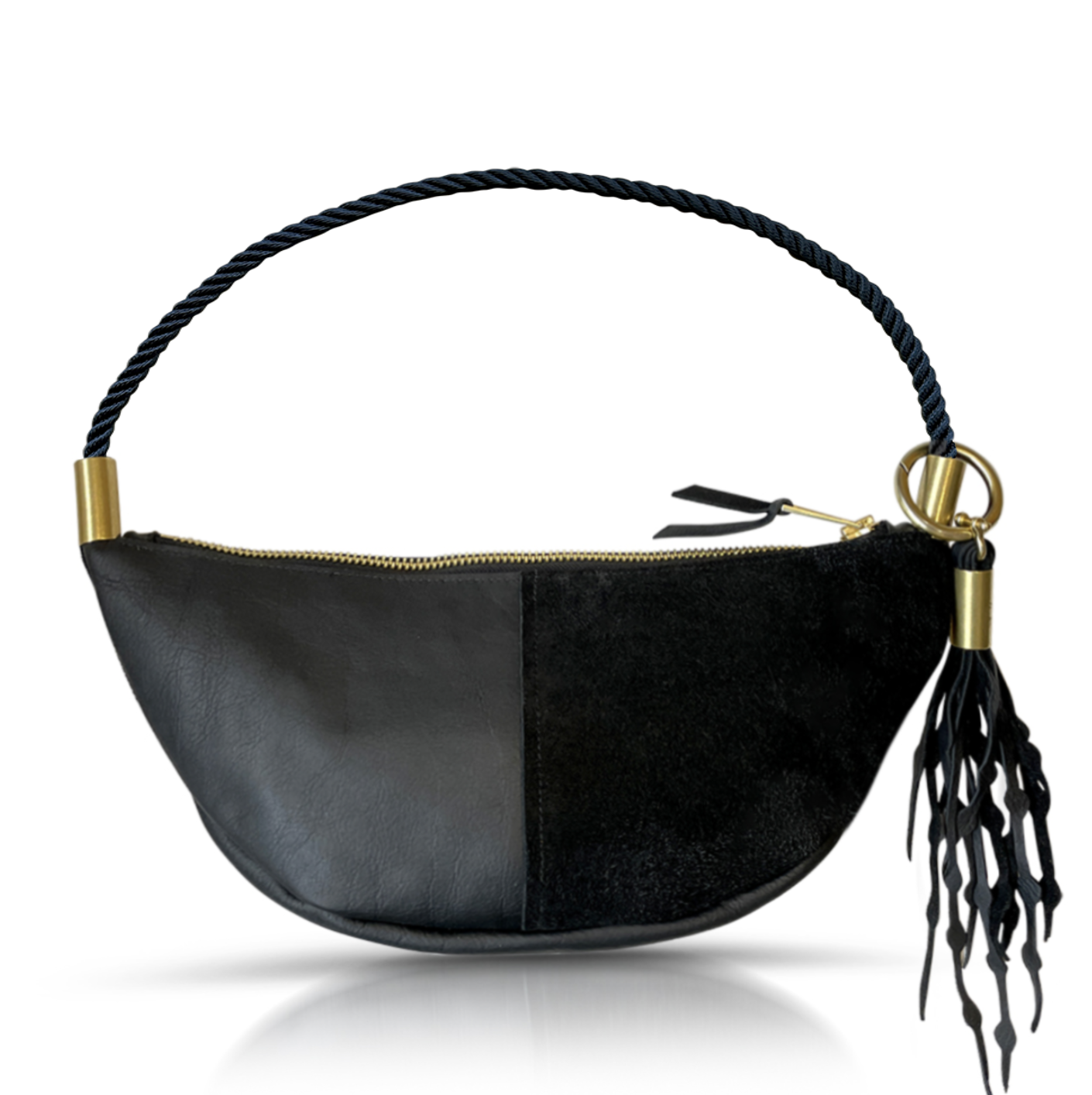 Sling #Rope Color_Summer Night Black#Rope Handle Length_Short Shoulder (25”)#Add Ons_Add a Matching Seaweed Tassel (save $10)