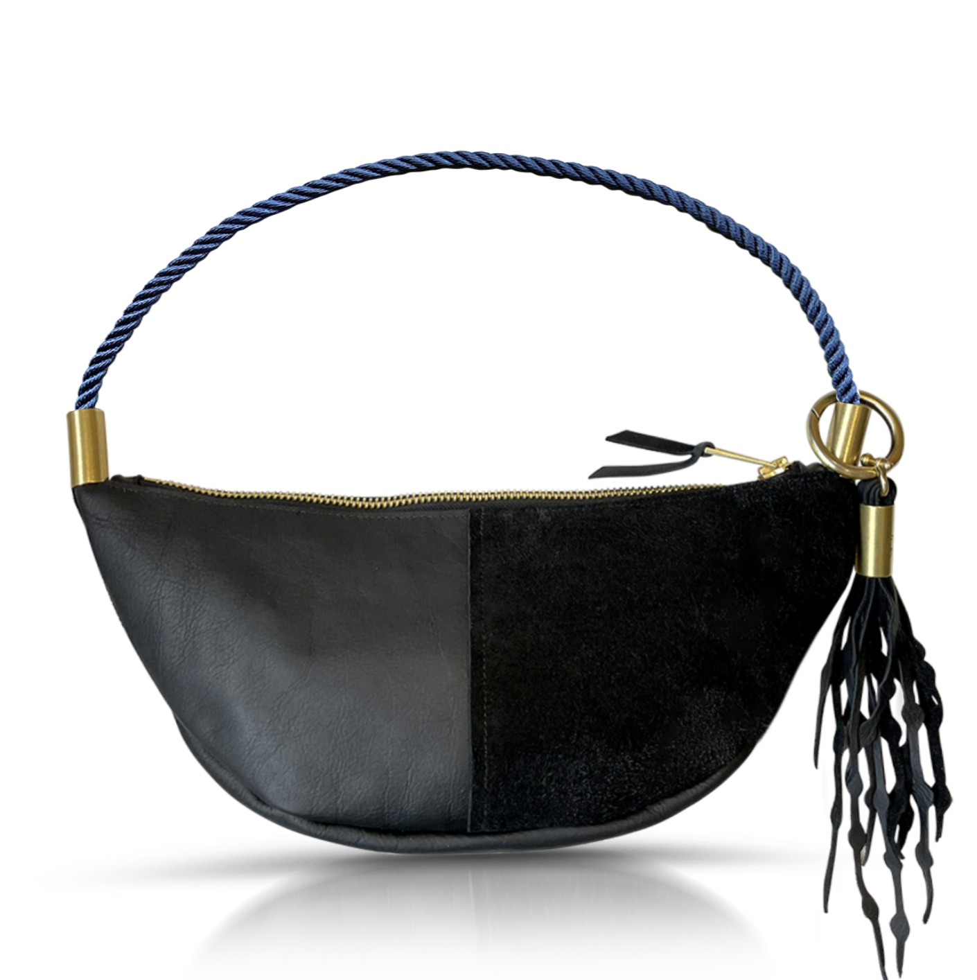 Sling #Rope Color_New England Navy#Rope Handle Length_Short Shoulder (25”)#Add Ons_Add a Matching Seaweed Tassel (save $10)