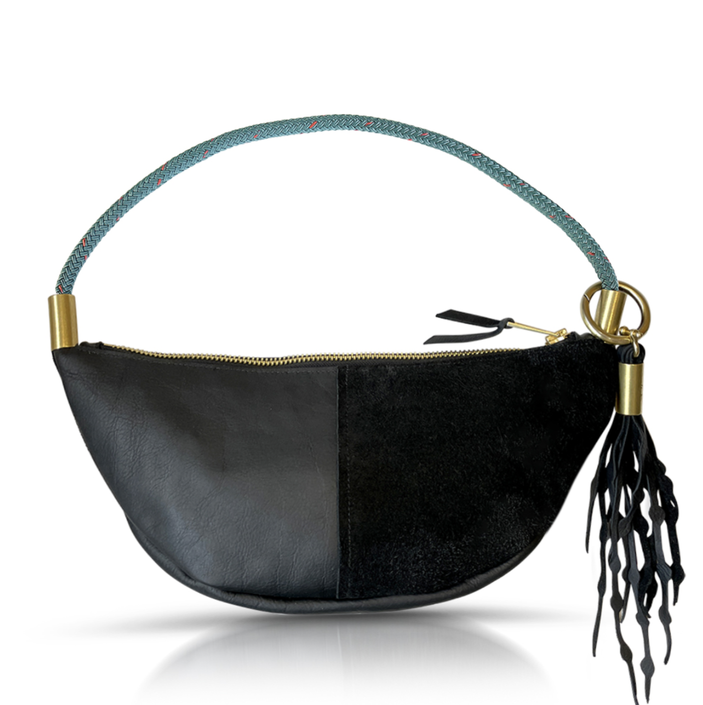 Sling #Rope Color_Seaside Teal#Rope Handle Length_Short Shoulder (25”)#Add Ons_Add a Matching Seaweed Tassel (save $10)