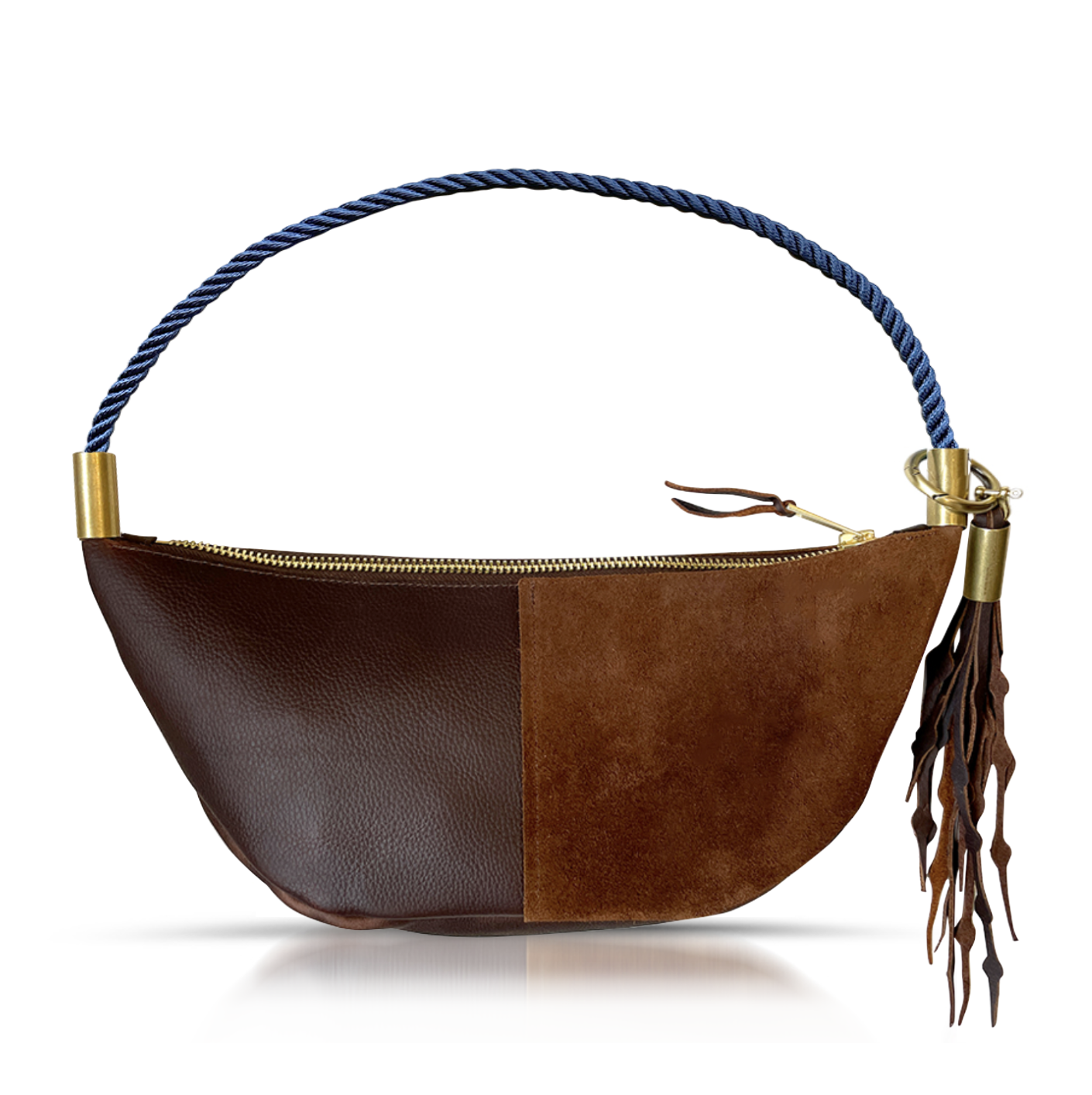 Sling #Rope Color_New England Navy#Rope Handle Length_Short Shoulder (25”)#Add Ons_Add a Matching Seaweed Tassel (save $10)
