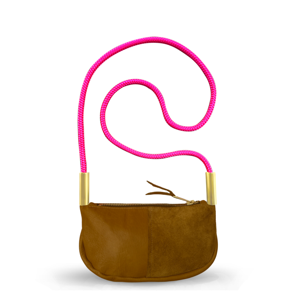 Zip Crossbody #Rope Color_Neon Pink#Rope Handle Length_Crossbody (50")#Add Ons_Handbag Only