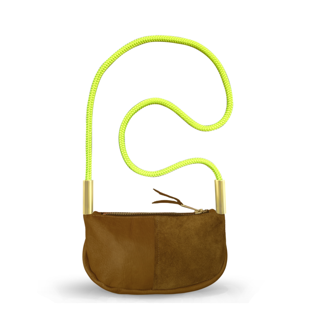 Zip Crossbody #Rope Color_Neon Yellow#Rope Handle Length_Crossbody (50")#Add Ons_Handbag Only