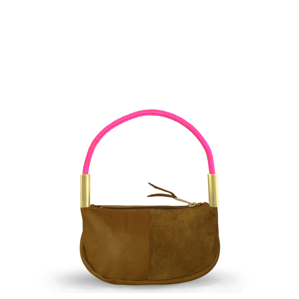Zip Crossbody #Rope Color_Neon Pink#Rope Handle Length_Wrist (19")#Add Ons_Handbag Only