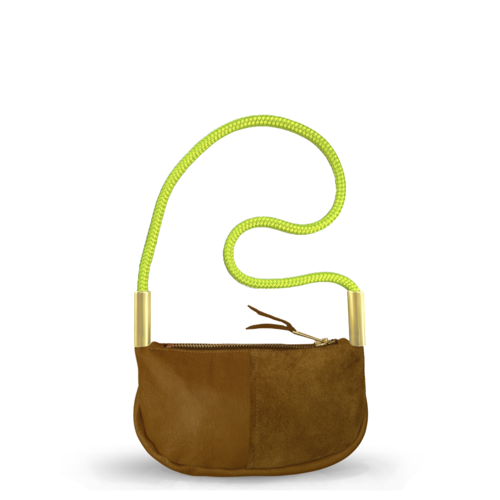 Zip Crossbody #Rope Color_Neon Yellow#Rope Handle Length_Shoulder (35")#Add Ons_Handbag Only