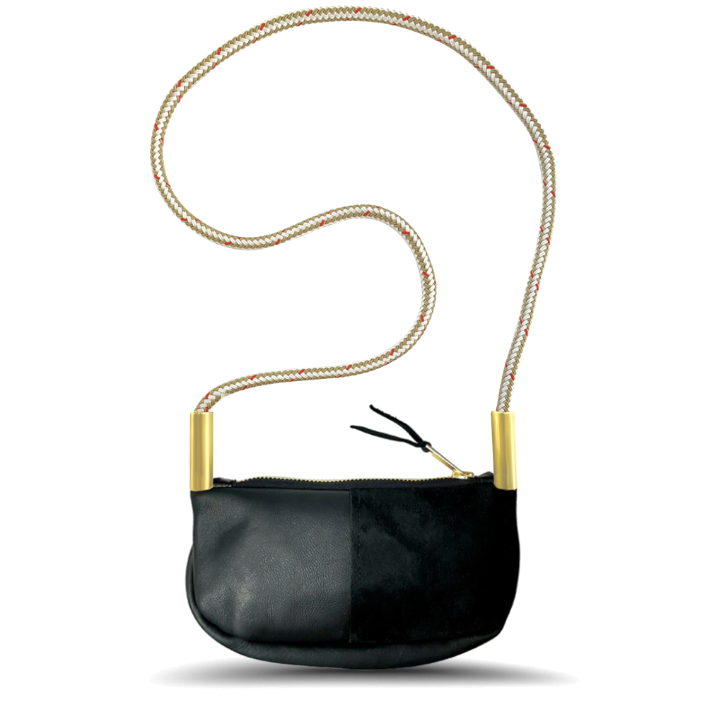Zip Crossbody #Rope Color_Oyster Shell Gold#Rope Handle Length_Crossbody (50")#Add Ons_Handbag Only