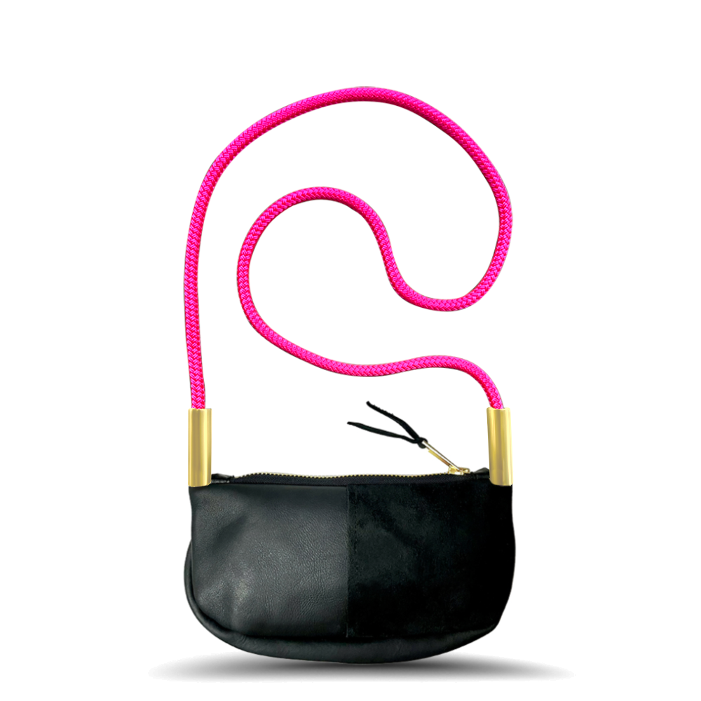 Zip Crossbody #Rope Color_Neon Pink#Rope Handle Length_Crossbody (50")#Add Ons_Handbag Only