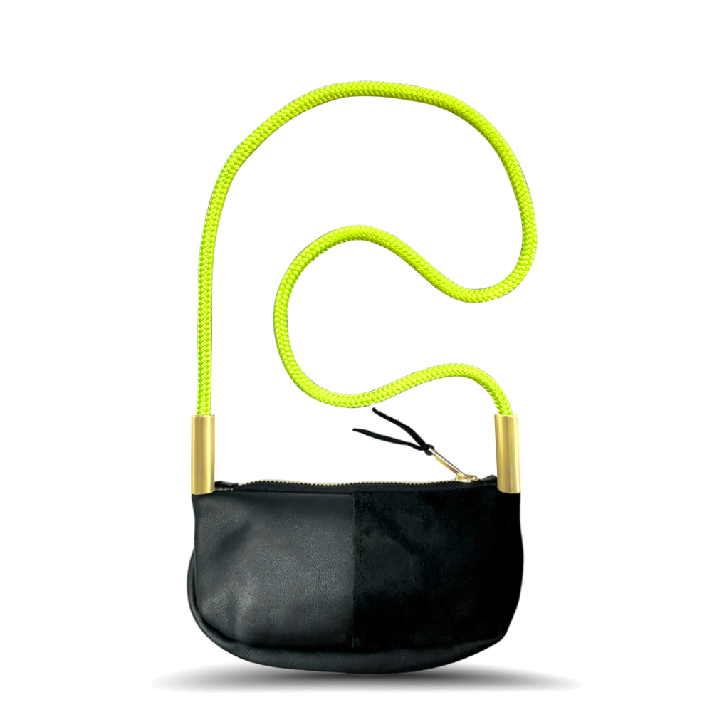 Zip Crossbody #Rope Color_Neon Yellow#Rope Handle Length_Crossbody (50")#Add Ons_Handbag Only