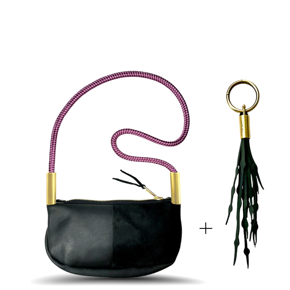 Zip Crossbody #Rope Color_Pink Beach Rose#Rope Handle Length_Shoulder (35")#Add Ons_Add a Matching Seaweed Tassel (save $10)