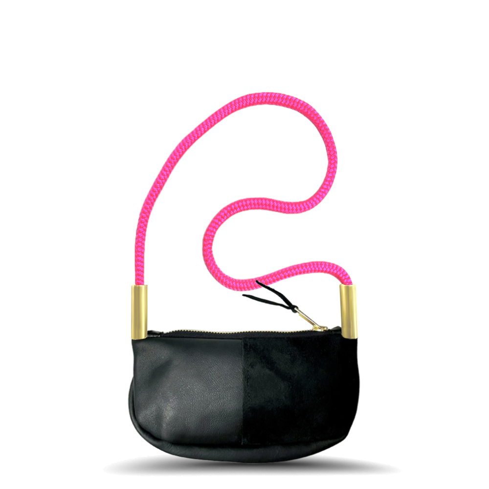 Zip Crossbody #Rope Color_Neon Pink#Rope Handle Length_Shoulder (35")#Add Ons_Handbag Only