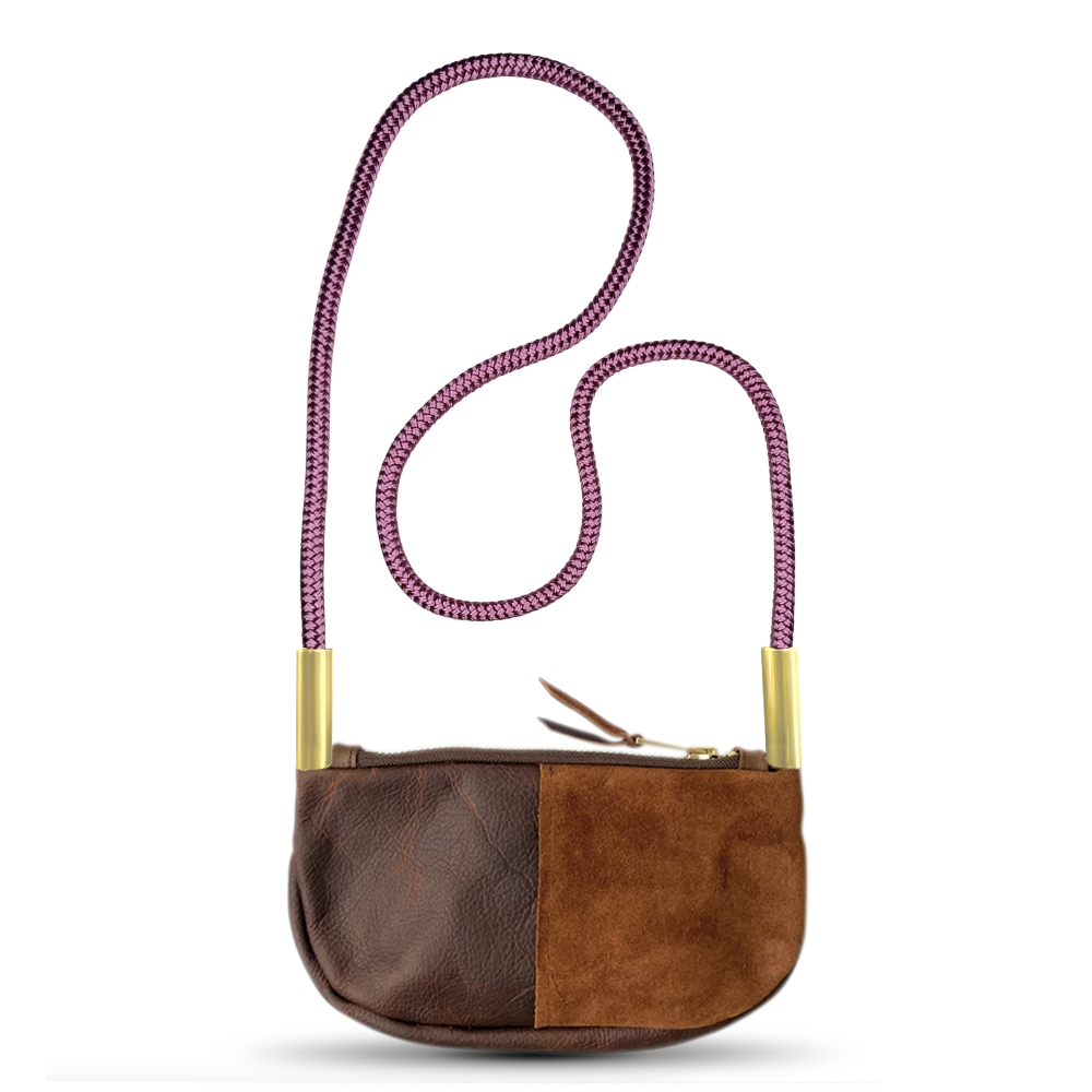 Zip Crossbody #Rope Color_Purple Beach Rose#Rope Handle Length_Crossbody (50")#Add Ons_Handbag Only