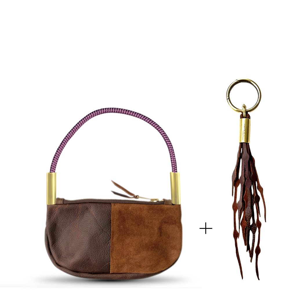 Zip Crossbody #Rope Color_Purple Beach Rose#Rope Handle Length_Wrist (19")#Add Ons_Add a Matching Seaweed Tassel (save $10)