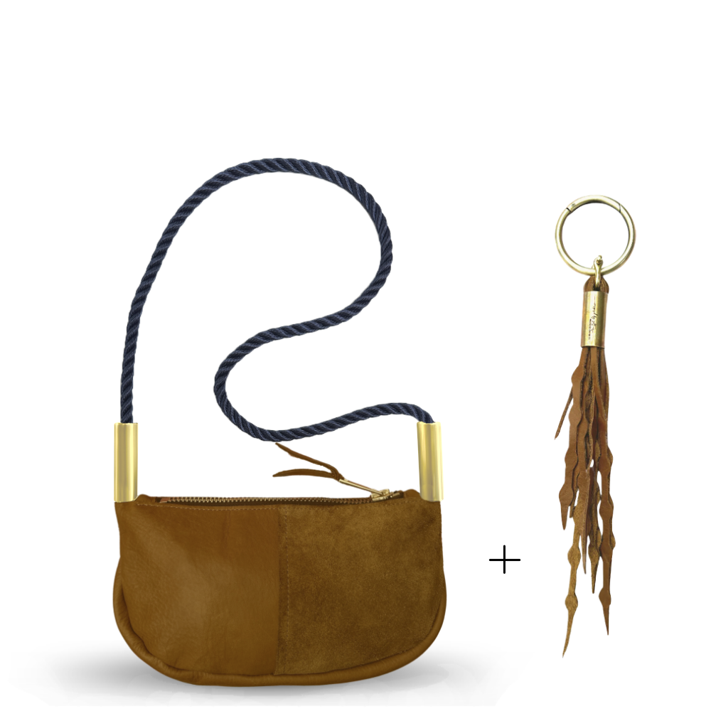Zip Crossbody #Rope Color_New England Navy#Rope Handle Length_Shoulder (35")#Add Ons_Add a Matching Seaweed Tassel (save $10)