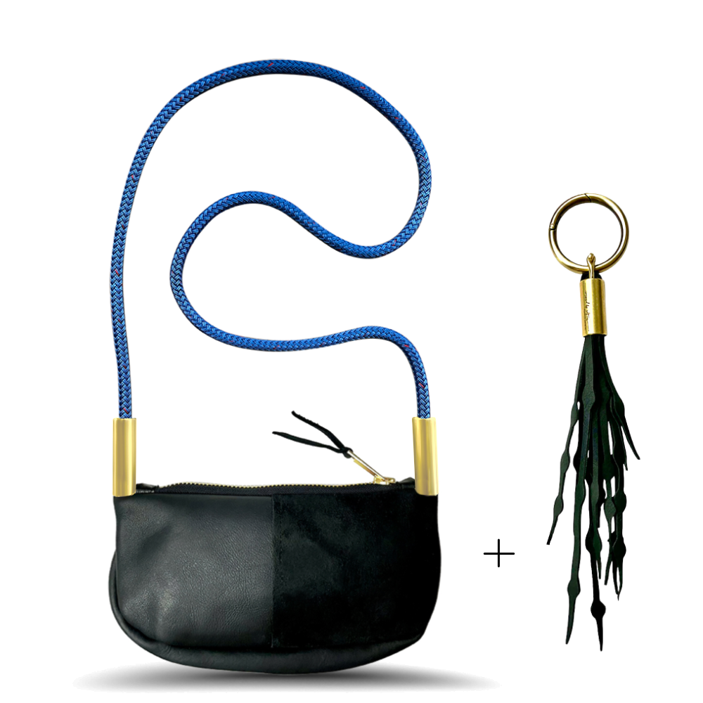 Zip Crossbody #Rope Color_Harborside Blue#Rope Handle Length_Crossbody (50")#Add Ons_Add a Matching Seaweed Tassel (save $10)