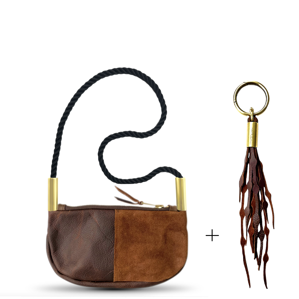 Zip Crossbody #Rope Color_Summer Night Black#Rope Handle Length_Shoulder (35")#Add Ons_Add a Matching Seaweed Tassel (save $10)