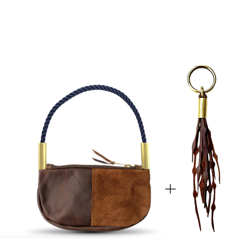 Zip Crossbody #Rope Color_New England Navy#Rope Handle Length_Wrist (19")#Add Ons_Add a Matching Seaweed Tassel (save $10)