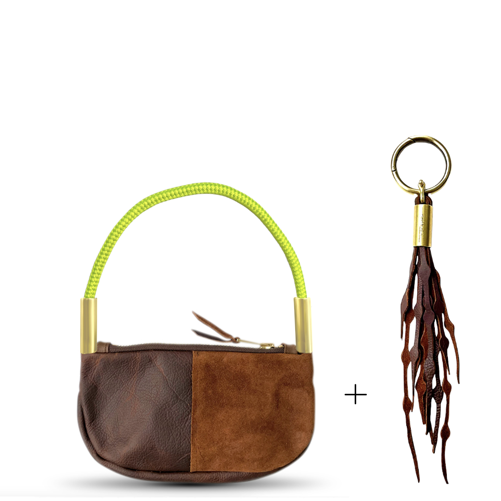 Zip Crossbody #Rope Color_Neon Yellow#Rope Handle Length_Wrist (19")#Add Ons_Add a Matching Seaweed Tassel (save $10)