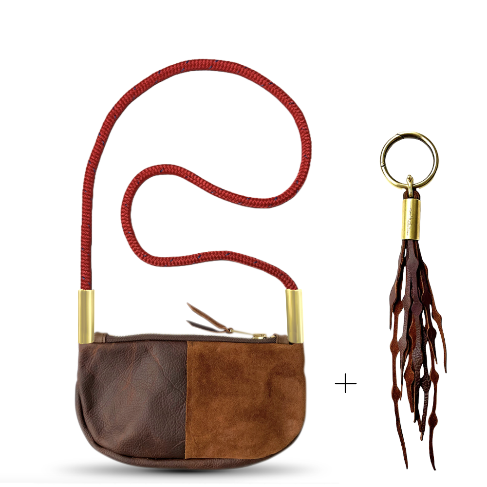 Zip Crossbody #Rope Color_Winterberry Red#Rope Handle Length_Crossbody (50")#Add Ons_Add a Matching Seaweed Tassel (save $10)