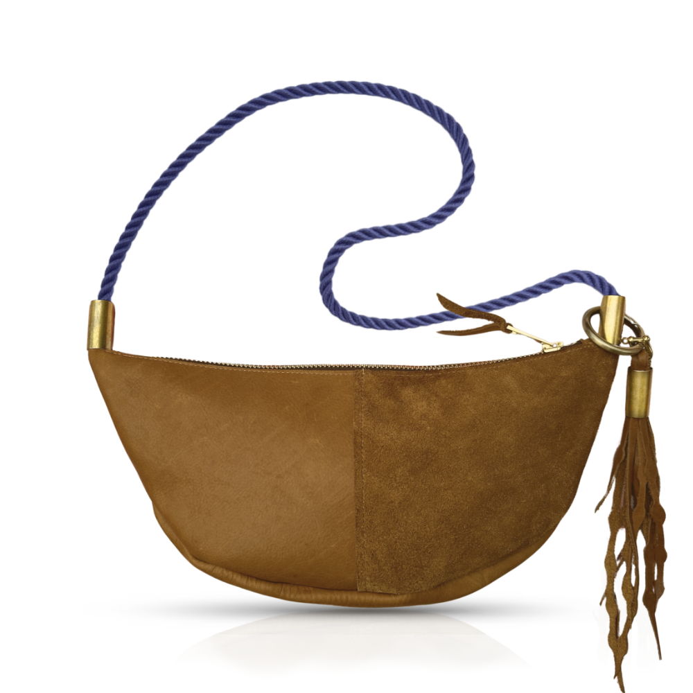 Sling #Rope Color_New England Navy#Rope Handle Length_Long Shoulder (35”)#Add Ons_Add a Matching Seaweed Tassel (save $10)