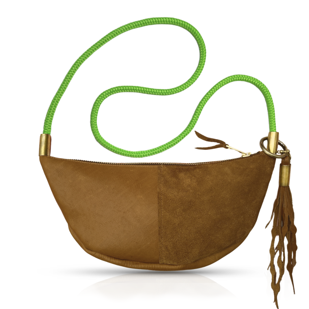 Sling #Rope Color_Neon Green#Rope Handle Length_Long Crossbody (50")#Add Ons_Add a Matching Seaweed Tassel (save $10)